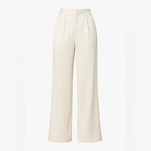 Abercrombie & Fitch Satin Wide Leg Pants Cream Size 24 00 High Waist Trousers